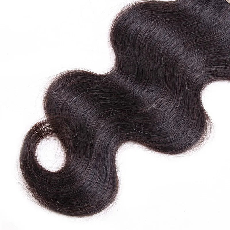 Real human hair body wave 4x4 lace closure in 16 inch free part style on mannequin head