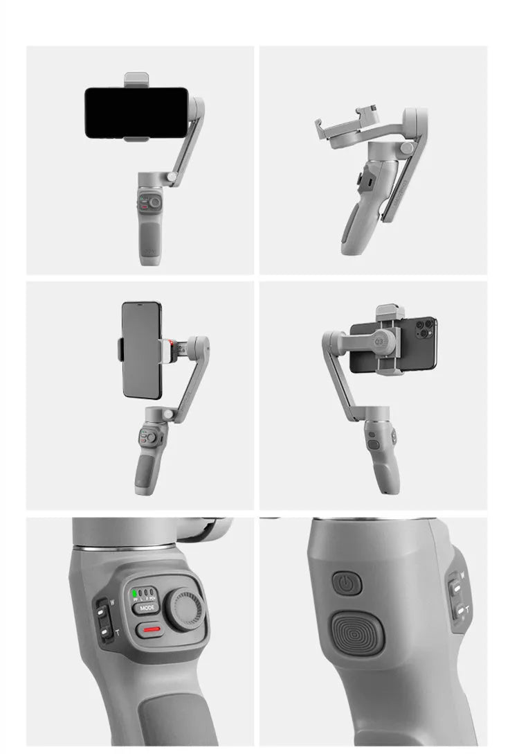 Zhiyun SMOOTH Q3 alloy smartphone gimbal with tripod and USB cable on white background