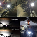 Motorcycle LED M4 H6 headlight unit with aluminium housing and white light lens.