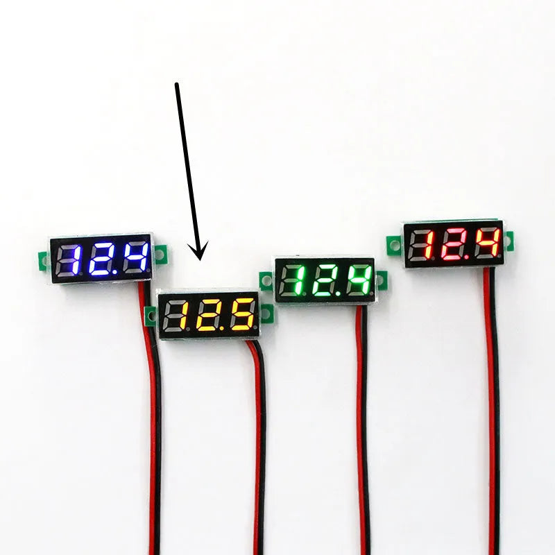 0.28 inch ultra-small digital DC voltmeter with LED display, reverse polarity protection, for car battery and voltage measurement