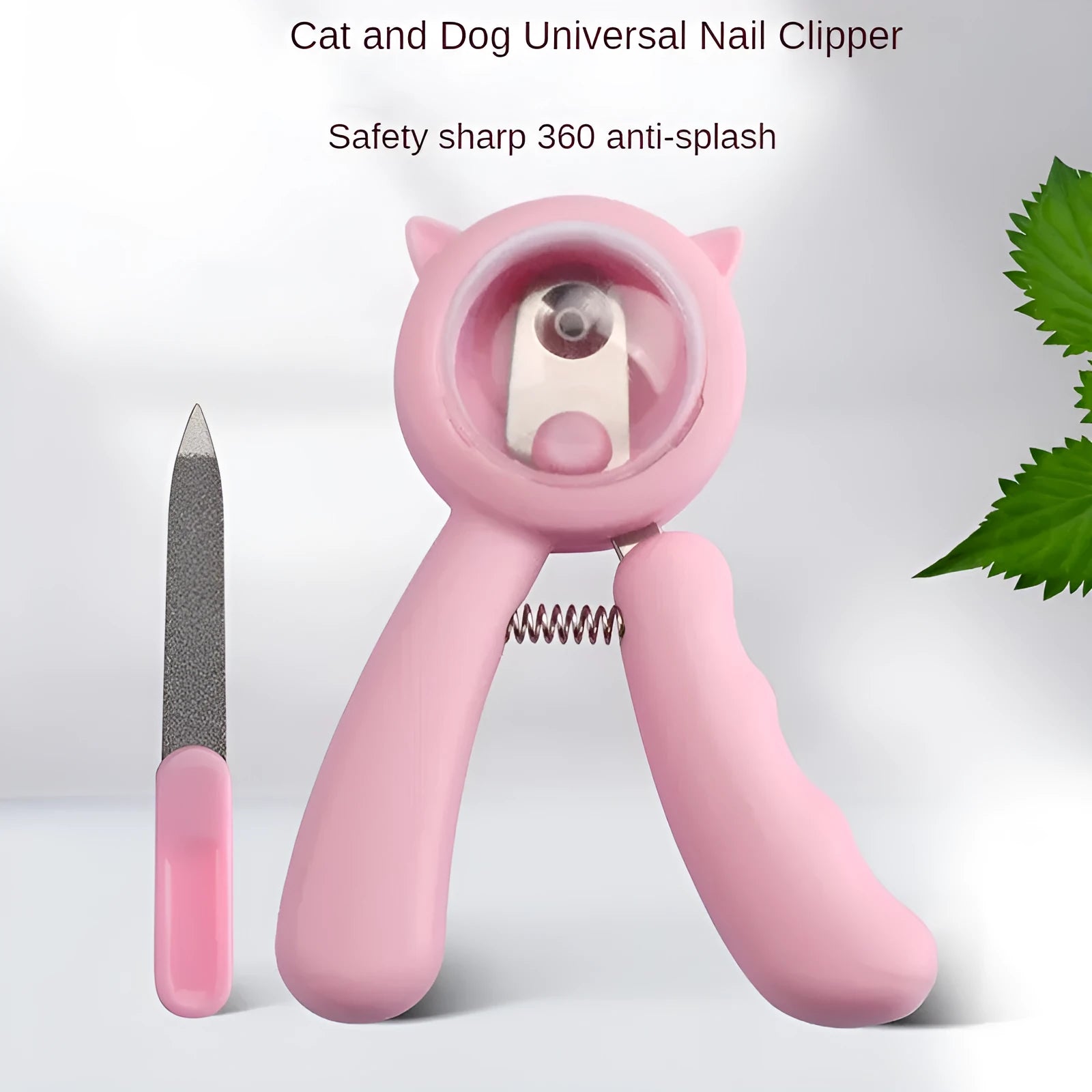Blue and pink professional stainless steel nail clippers for pet dog and cat claw grooming.