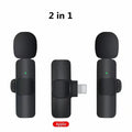 Wireless lavalier microphone and receiver set with 62x23x28mm mic, 45x27x7mm receiver, for iPhone Android recording