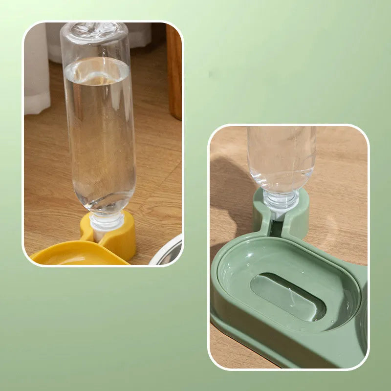 Automatic water dispenser cat bowl with elevated ceramic feeder in three colour options