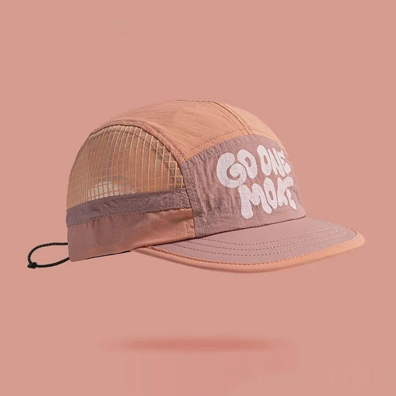 Gradient quick-drying mesh baseball cap with digital printing and dome crown