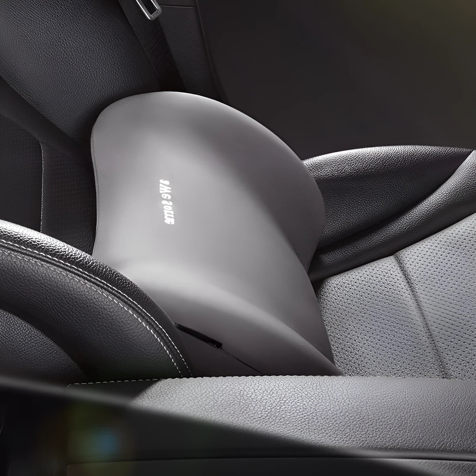 Automotive headrest and lumbar support pillow set in coordinated colours for car comfort