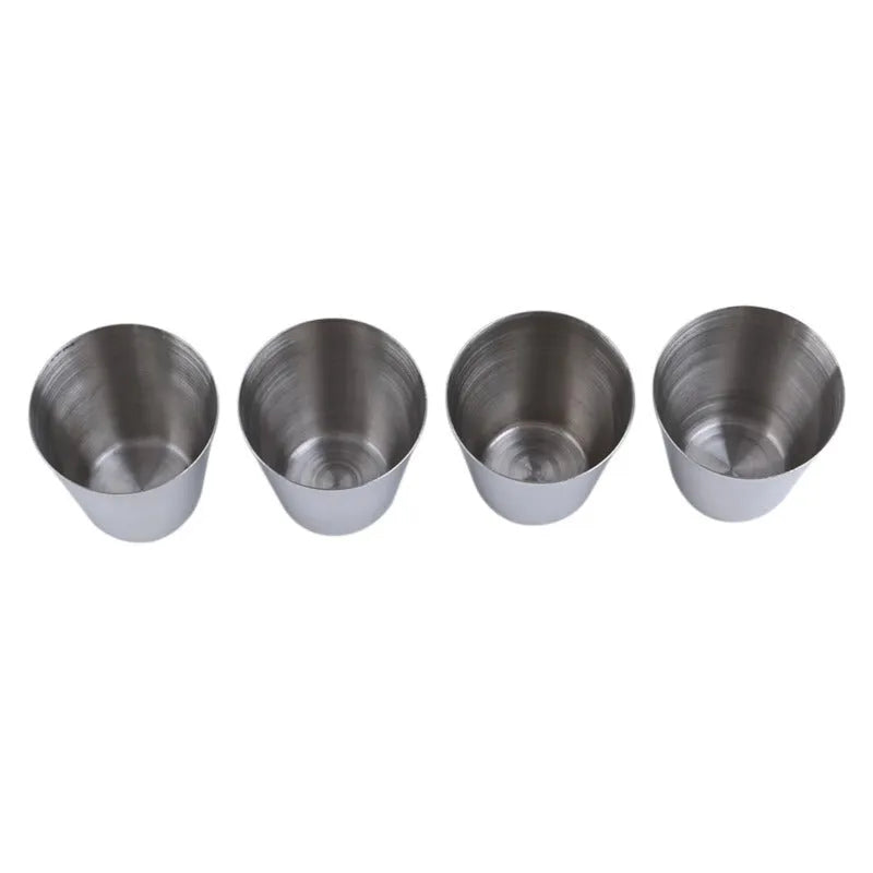 30 ml stainless steel wine glass set with silver finish and PU leather cup holder for outdoor carry