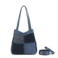 Cortex Lady casual crossbody bag in cowhide with matte colour block splicing, canvas lining, horizontal square shape