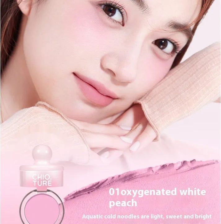 Can powder blusher mud blush in four nude shades with shimmer makeup effect