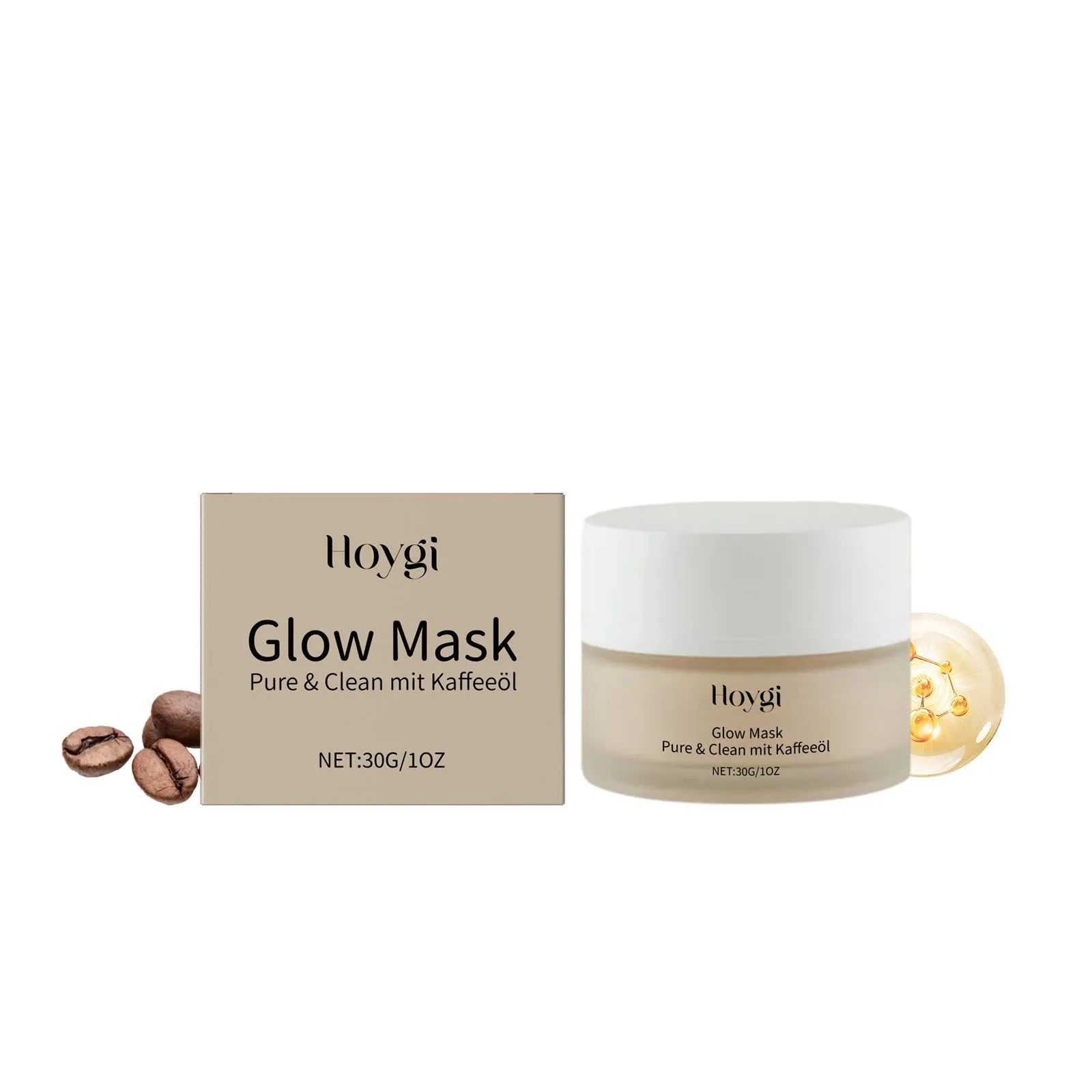 Single-use sheet facial mask for moisturising and skin lightening, size 5.1cm by 3.9cm.