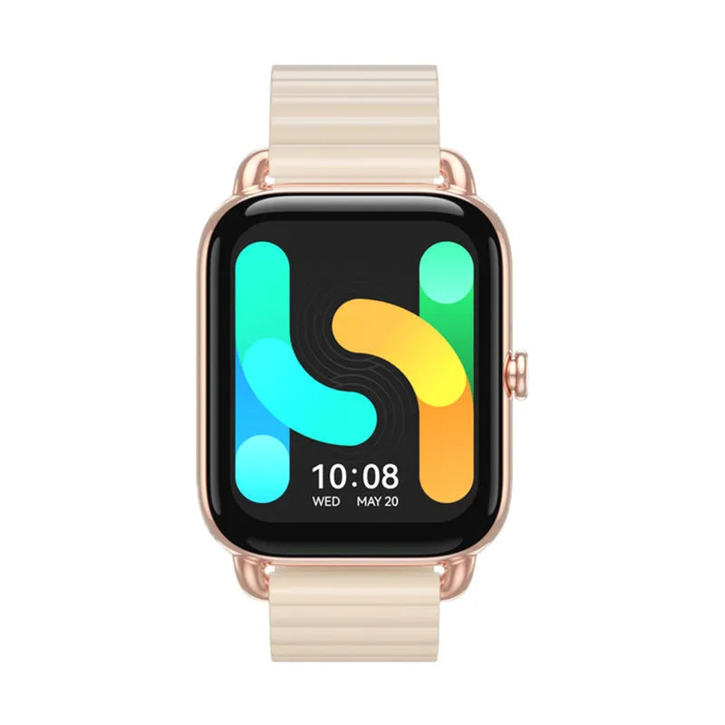 HAYLOU RS4 Plus smartwatch with AMOLED display showing fitness metrics on wrist