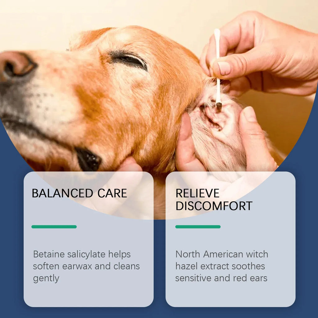 100ml bottle of gentle ear cleaner for wax removal in dogs and cats