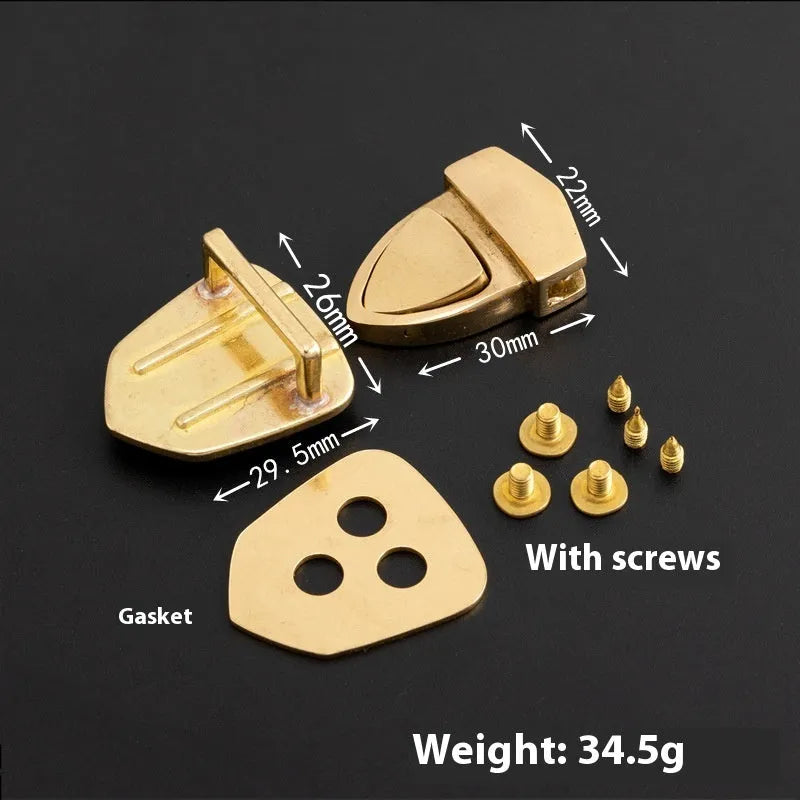 Pure brass mortise lock duck tongue buckle for bag hardware accessories