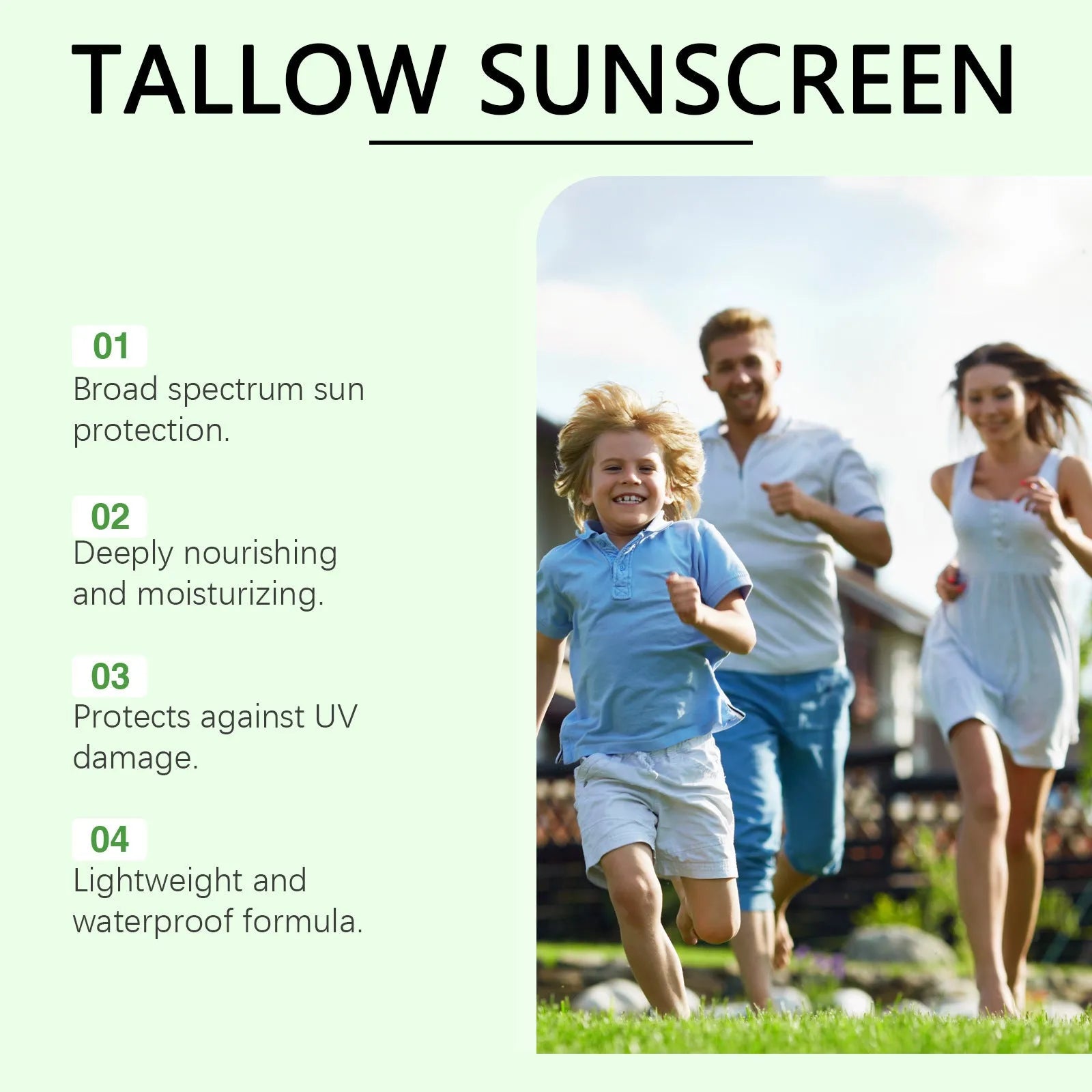 SPF 50+ sunscreen cream tube with hyaluronic acid and lemon extract, 60g non-oily formula