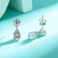 925 sterling silver water drop moissanite stud earrings with geometric design in gold or silver finish