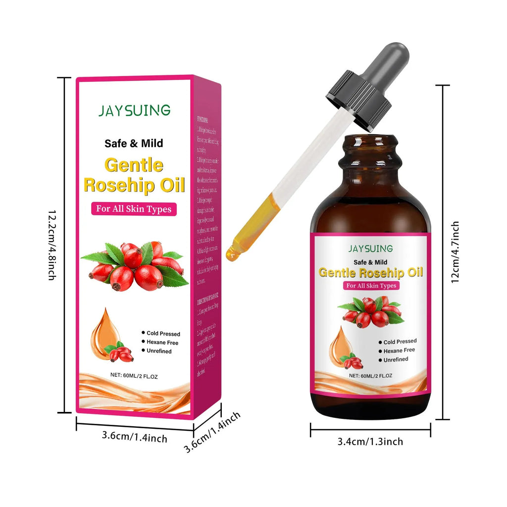 60ml bottle of rose fruit seed facial oil with rose hip oil and vitamin E