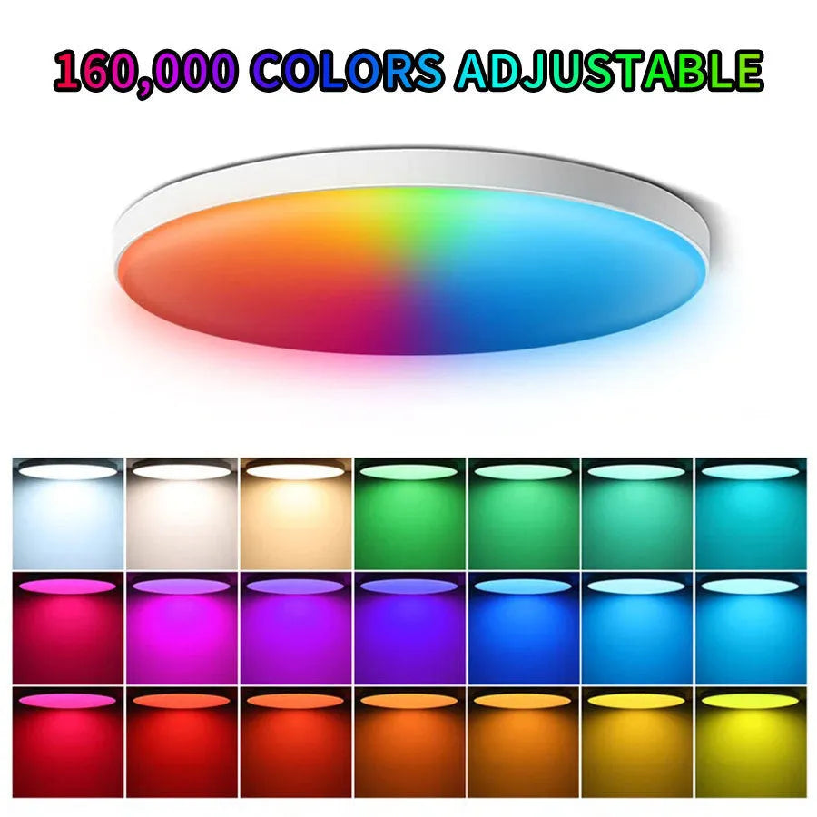 Graffiti WiFi smart ceiling light LED RGB CW WW 24W in white finish for bedroom or living room