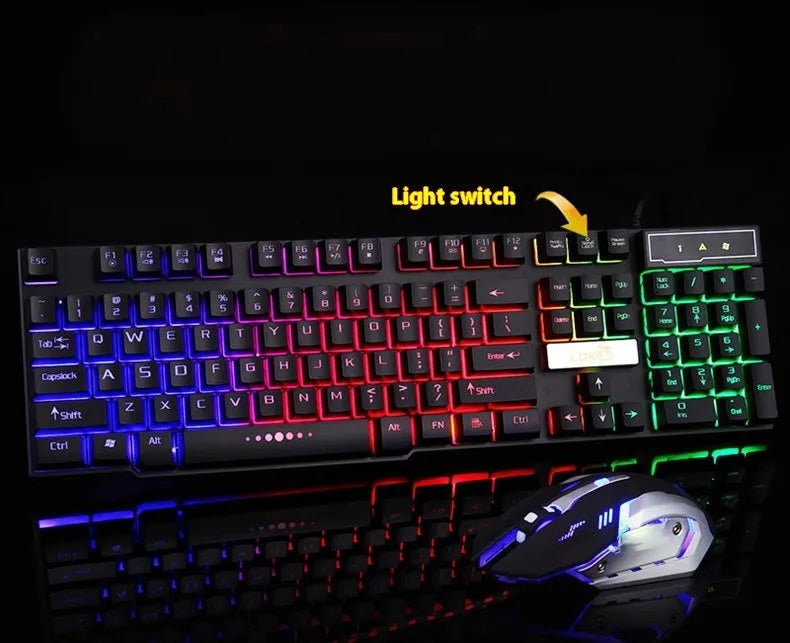 Gaming keyboard USB cable with glowing light effect in white and black colour options