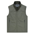 Men's loose-fit stand collar cardigan vest in polyester for outdoor leisure.