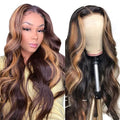 Women's long curly hair wig in picture colour, centre part, high temperature wire construction with rose net