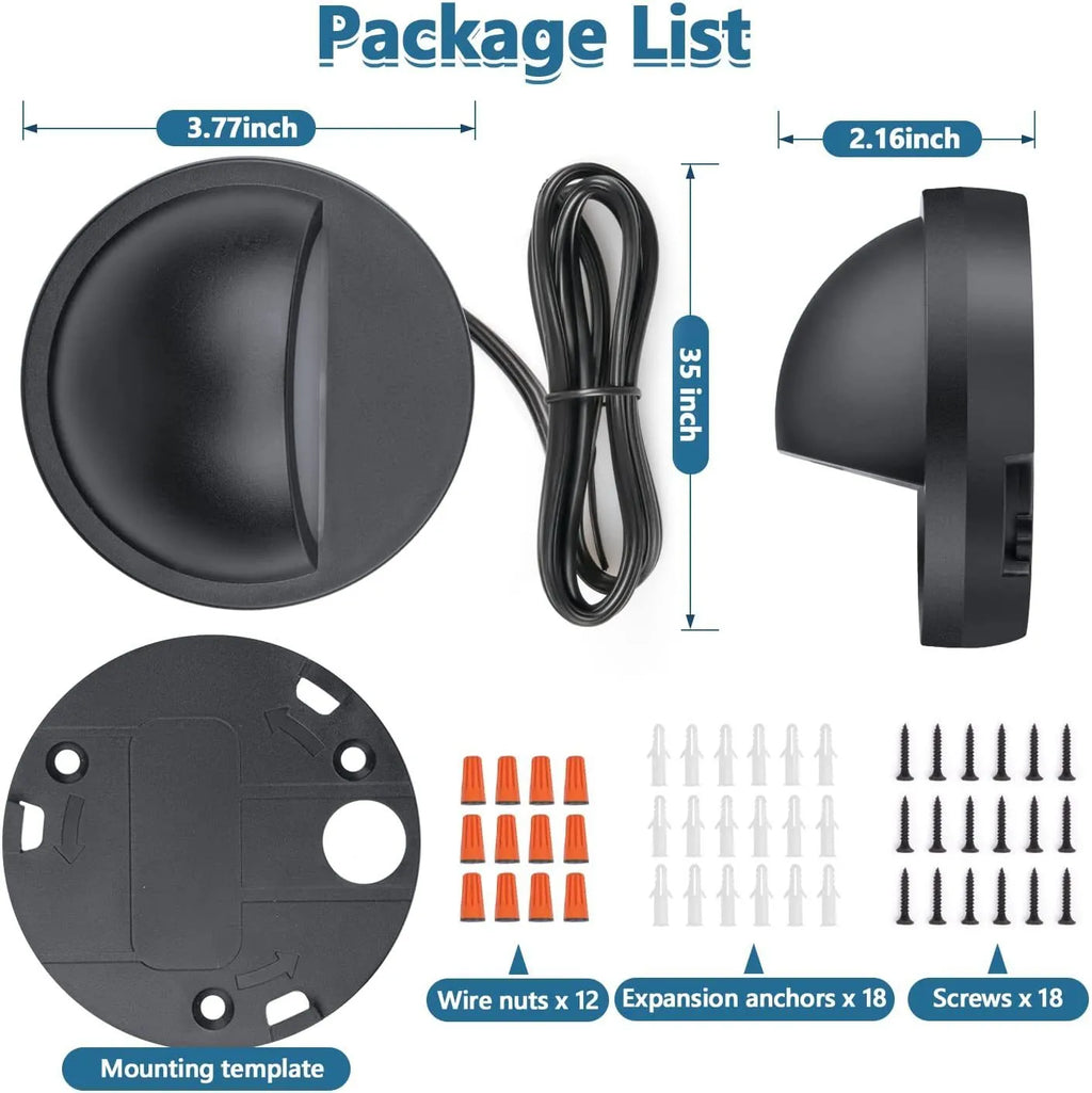 Low voltage outdoor step light with IP67 rating, measuring 96mm by 55mm, for garden and path illumination.