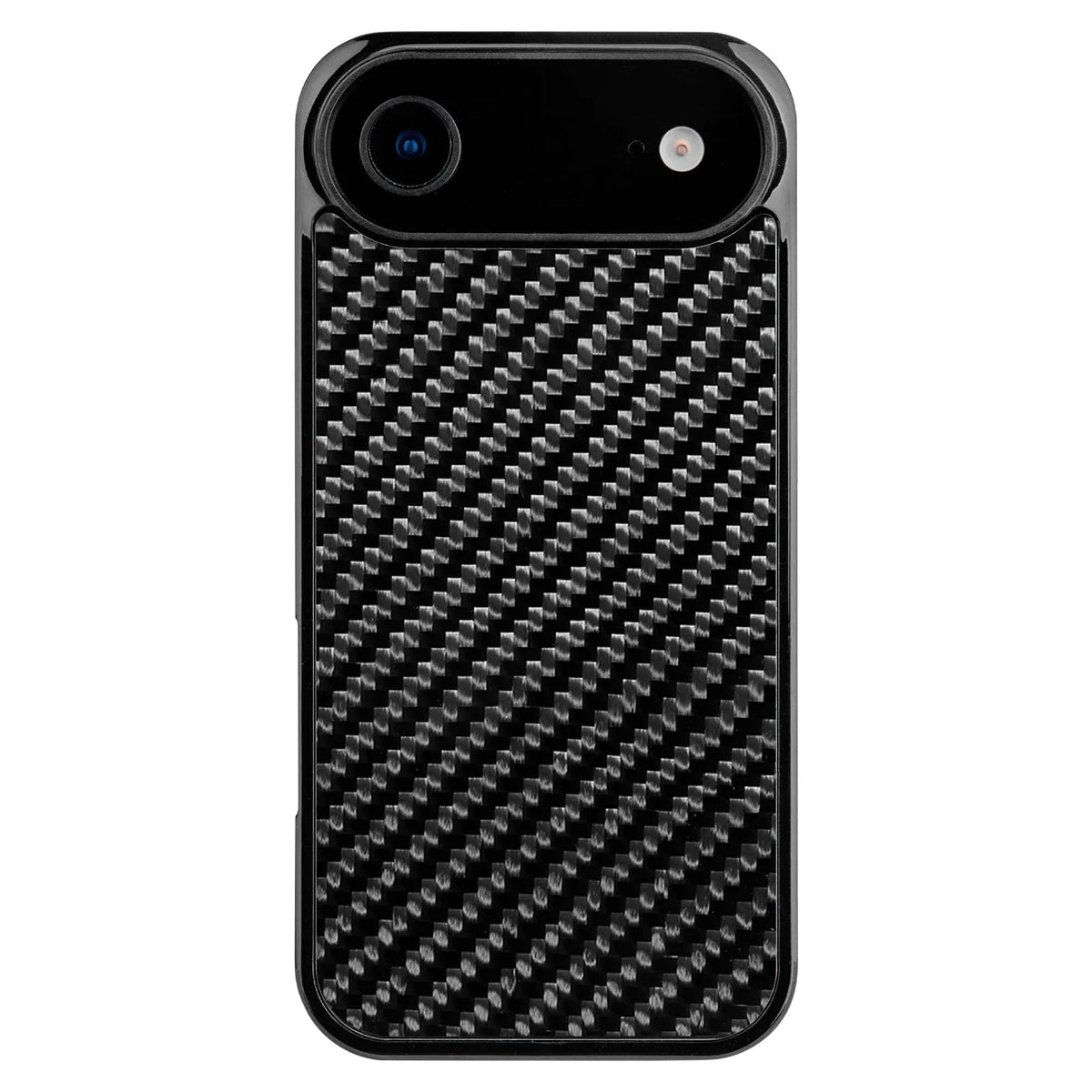 17 Series Twill Black mobile phone case for iPhone models, angled view showing textured finish