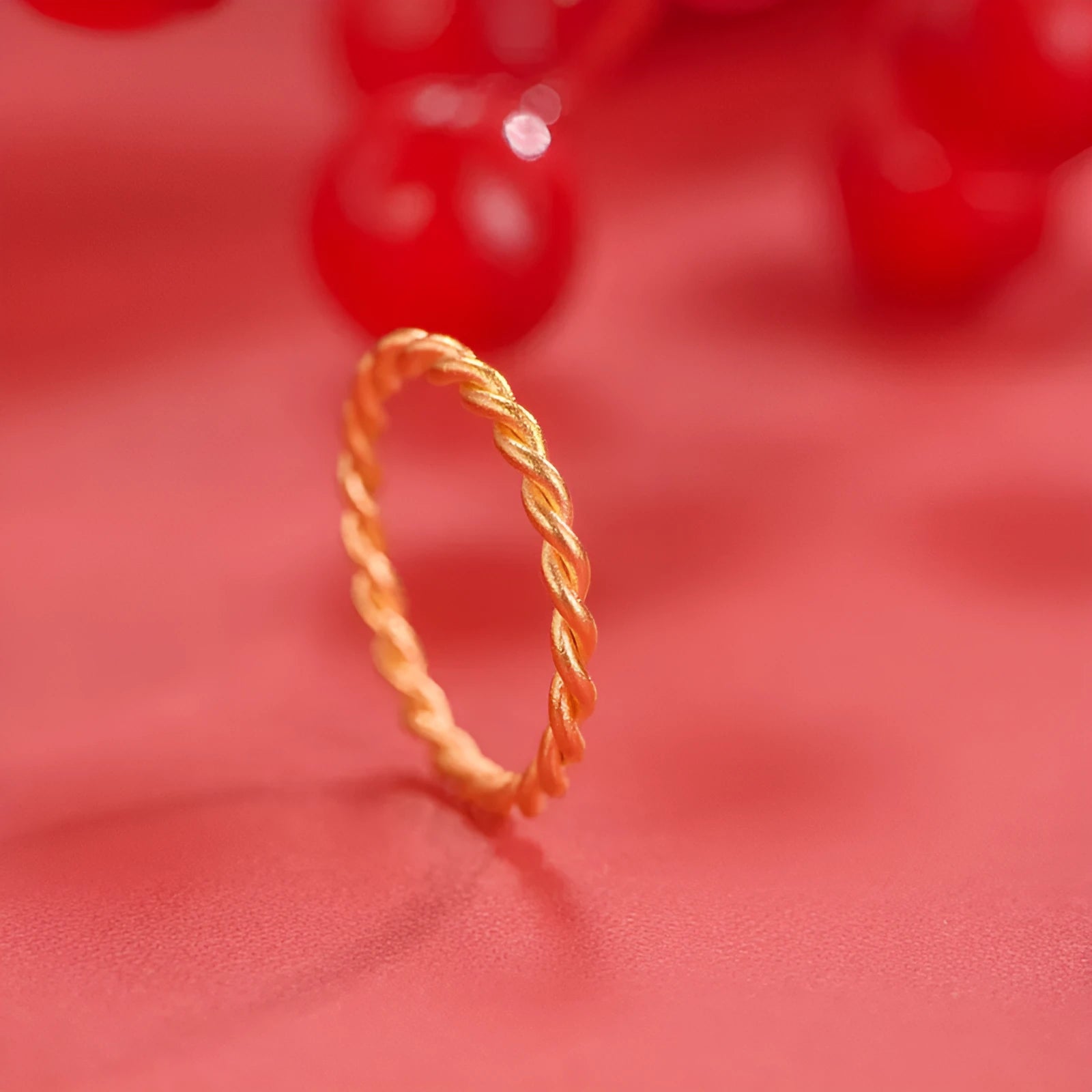 Simple brass gold plated women's bracelet ring showing matte, glossy and twist design options