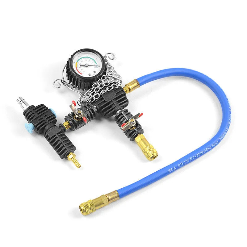 28-piece automotive radiator pressure testing kit with vacuum purge and refill tools
