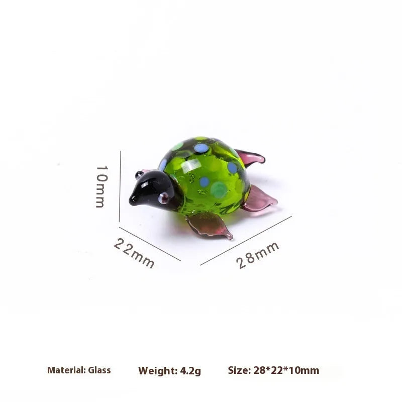Geometric glass turtle desktop ornament in modern simplicity style with colourful shell and head combinations