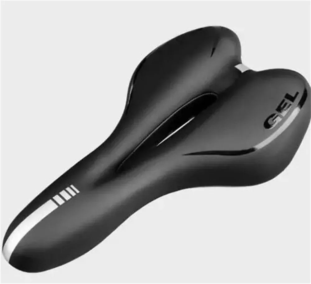 Soft silicone bicycle saddle cushion with waterproof cover and 6mm wrench.