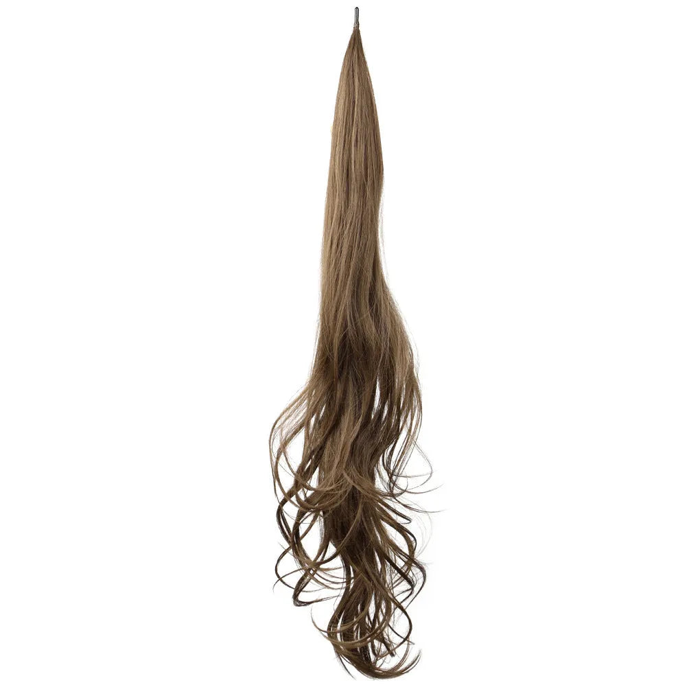 Long 32-inch chemical fibre ponytail wrap wig in colour 613 for ladies, horse tail style, non-hot dye