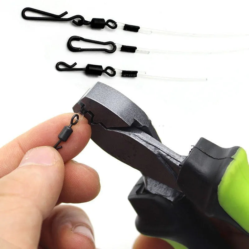 Green corrosion-resistant fishing cable cutters or pliers for cutting line and light wire