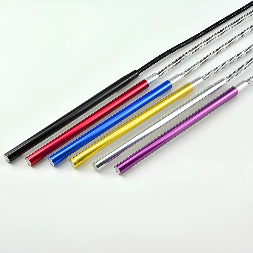 USB-powered aluminium alloy spiral LED night light in multiple colours with 420mm length