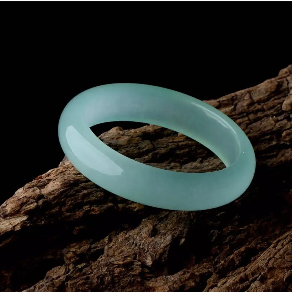 Cyan light green quartz rock jade bracelet for women with adjustable sizing