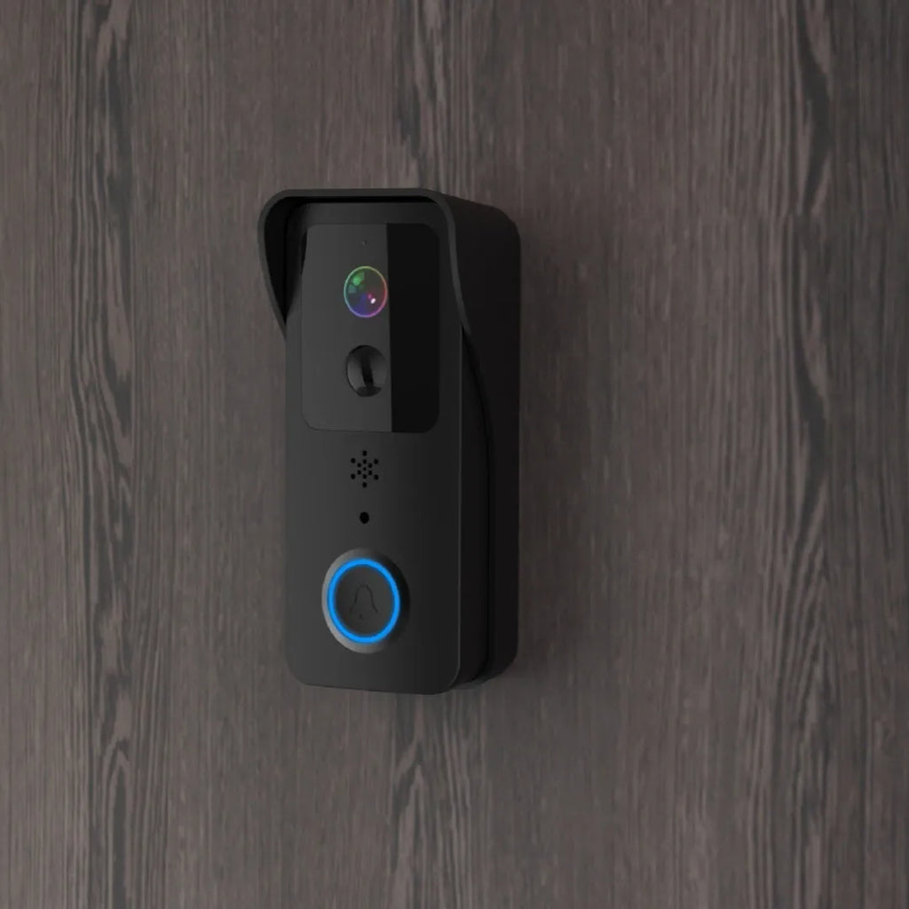 Smart home waterproof visual doorbell intercom in black or white.
