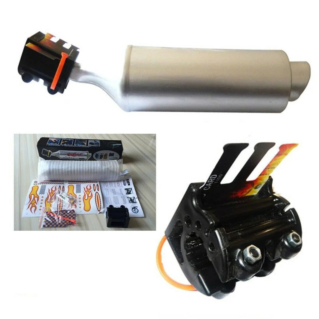 Motorcycle engine sound effect loudspeaker for bicycle turbine spoke tube with sound cards, DIY stickers, bracket and PE main part