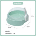 PP plastic cat litter box with rounded design and deodorising rim in mint green colour