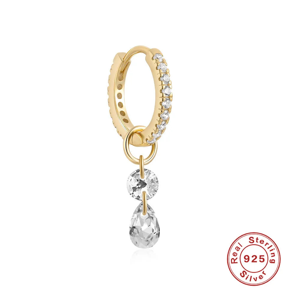 925 sterling silver geometric double ring earring and pendant set in single gold finish