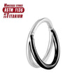 Close-up of a titanium alloy fork nose ring on a plain background, showing the straight post and bent back design.