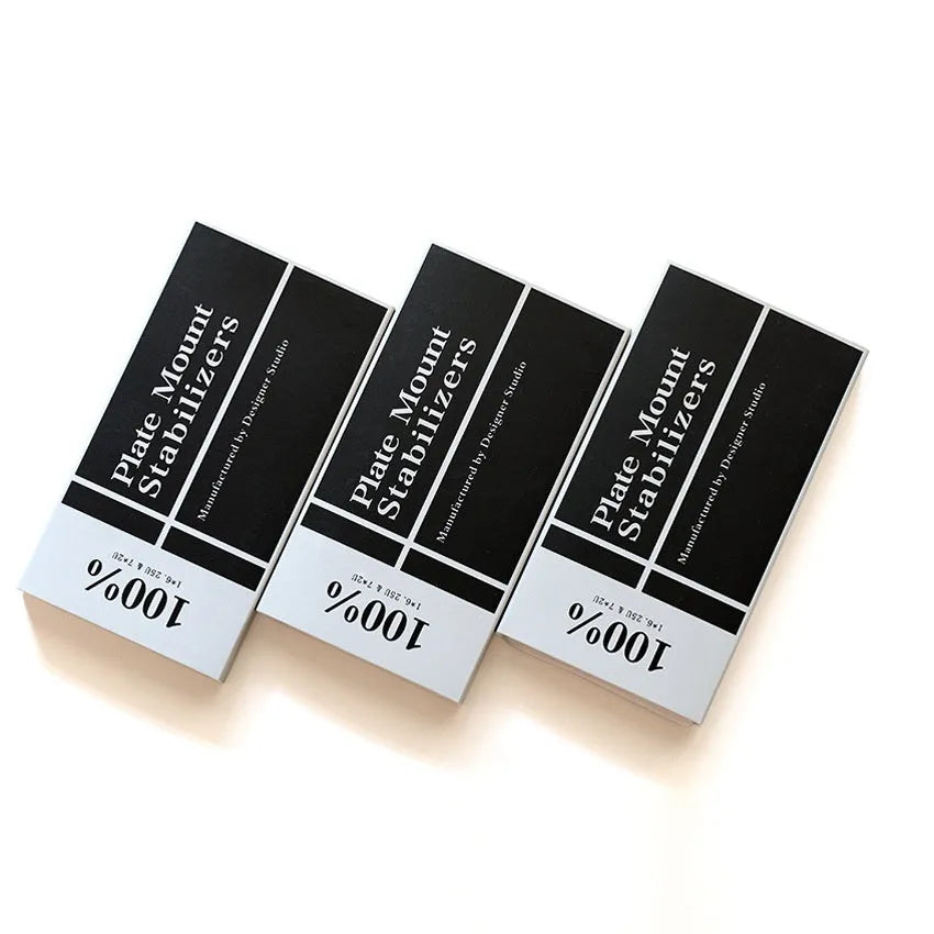 Keyboard stabiliser shaft accessories in black and white with 6.25U and 7U spacebar options