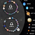 Natural stone bead zodiac bracelet showing astrology sign design with two bracelets displayed