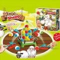 Children's bouncing sheep game plastic ejection balance toy in English colour box