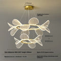 Italian minimalistic bedroom chandelier with acrylic and iron, 2 circles 80 and 50CM, three-colour light