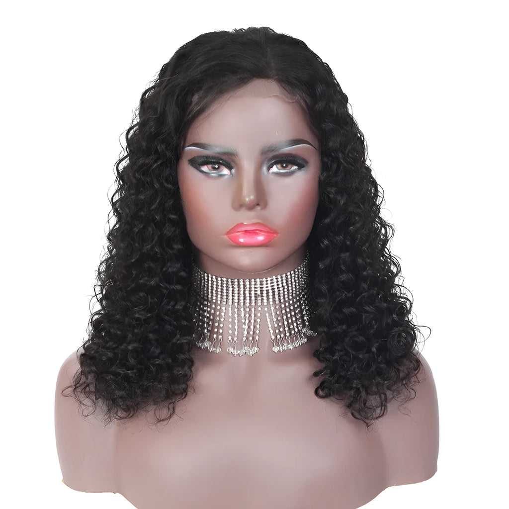 4x4 human hair lace wig in medium long length, real hair, available 8 to 24 inch, star fashion style