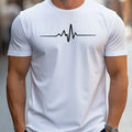Men's loose fit chemical fibre blend T-shirt with 3D letter pattern and short sleeves