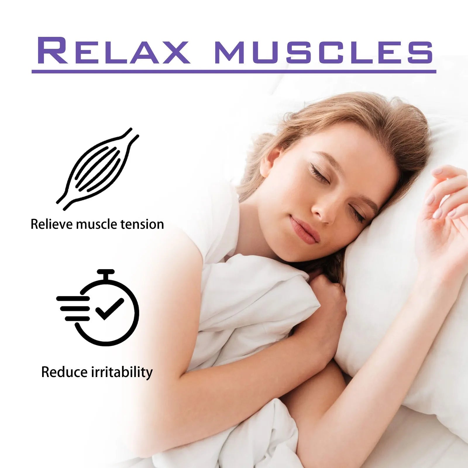 Lavender sleep spray 30ml bottle with spray nozzle on a calm bedroom background