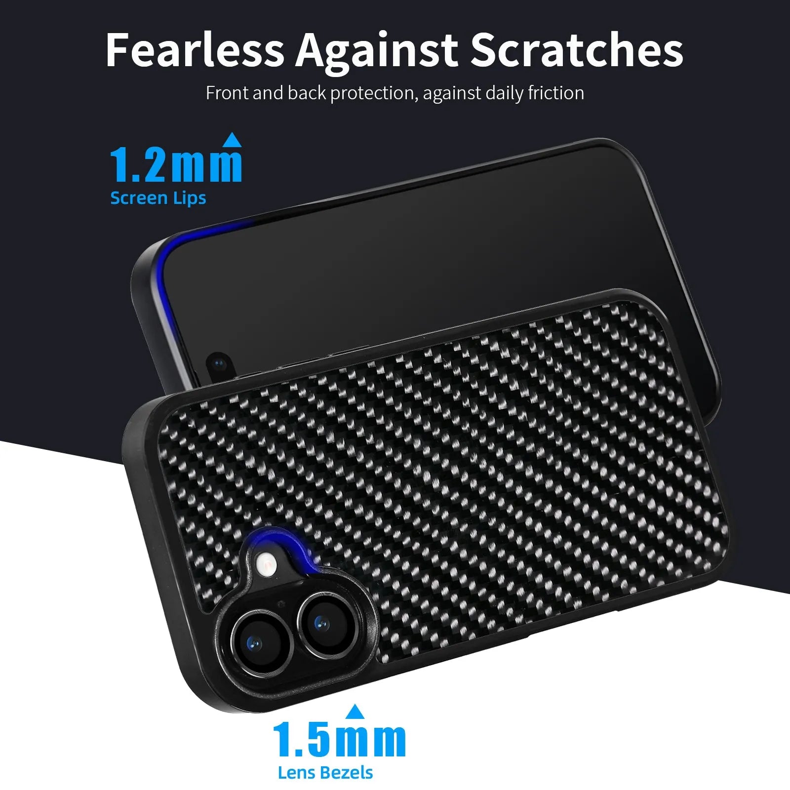 17 Series Twill Black mobile phone case for iPhone models, angled view showing textured finish