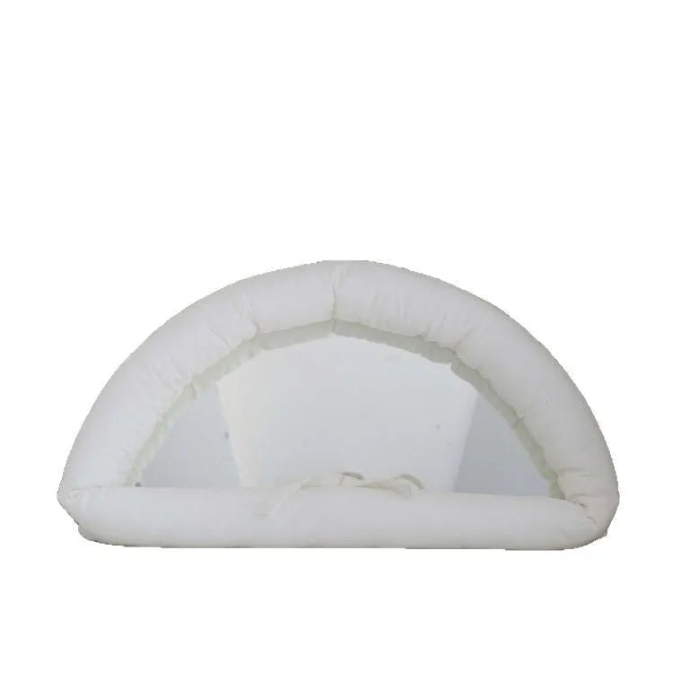 Soft rectangular fabric mirror panel in sapphire blue with a padded texture, shown hanging.