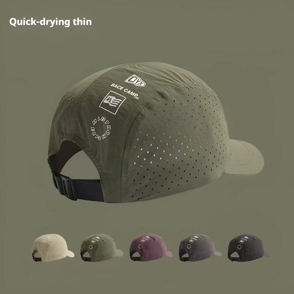 Men's adjustable mesh baseball cap in dome crown style with breathable fabric for summer sports