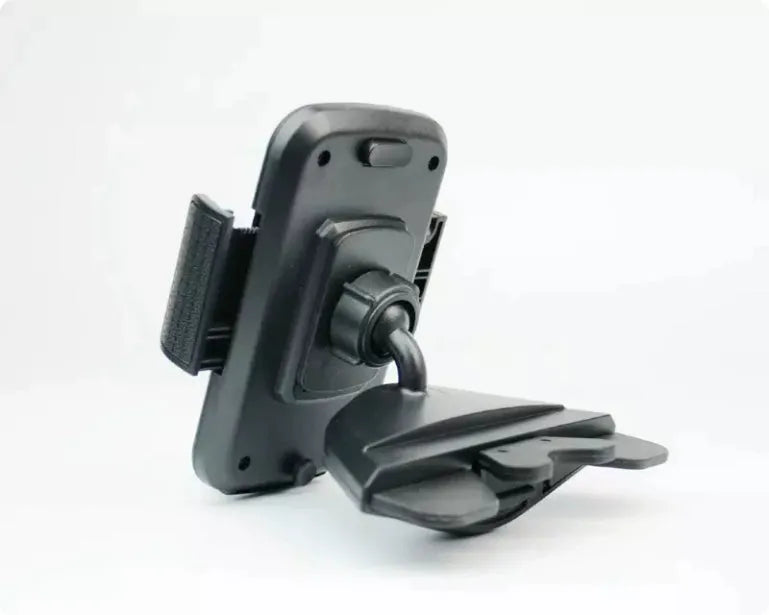 Car CD slot snap-on phone holder bracket for 3-6.5 inch smartphones with 360-degree rotation
