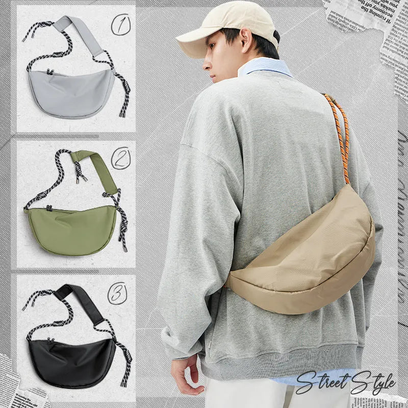 Men's lightweight nylon messenger bag in urban simplicity design with large capacity for commuting